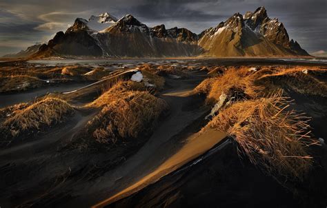 Wallpaper Landscape Mountains Mountain Iceland Vestrahorn