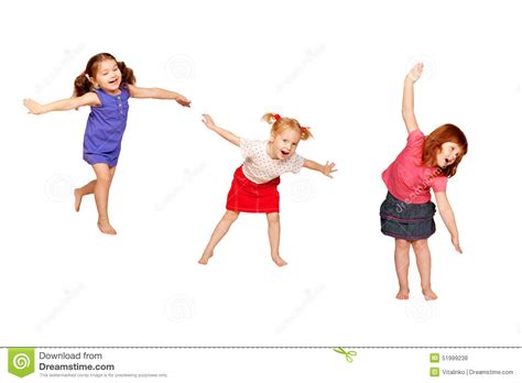 Happy Dancing Kids Isolated On White Stock Photo Image Of Dance