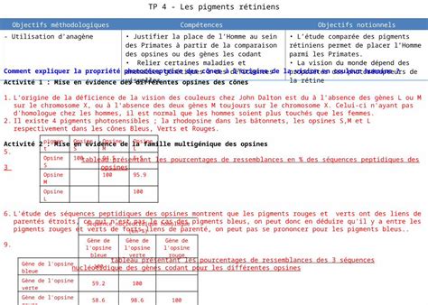 Pptx Activit Mise En Vidence Des Diff Rentes Opsines Des C Nes Dokumen Tips