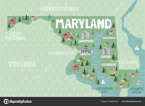 Maryland State Map With Cities