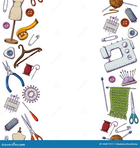 Accessories For Needlework Stock Vector Illustration Of Sewing 104071317