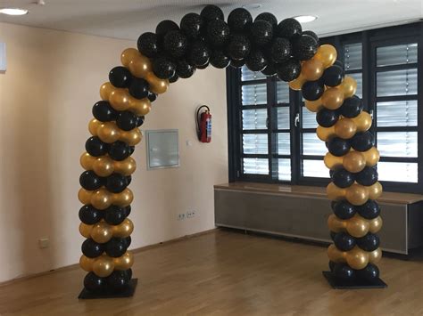 Black And Gold Air Filled Arch Gold Party Decorations Gold Balloons