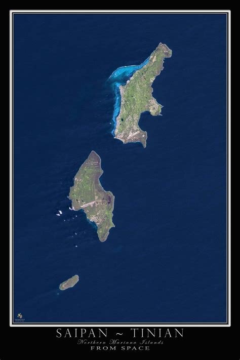 The Saipan And Tinian Northern Mariana Islands Satellite Map