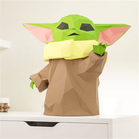 Baby Yoda Star Wars Papercraft Origami Diy Paper Craft Etsy Uk
