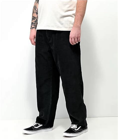 Empyre Loose Fit Black Corduroy Skate Pants