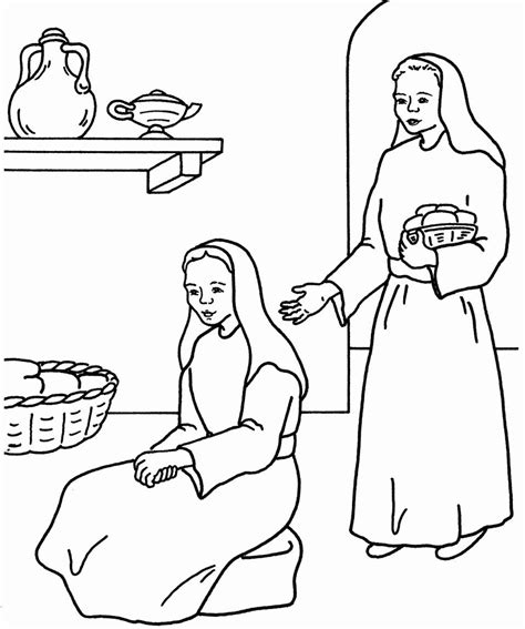 On this day, men give women flowers and other gifts. 32 Mary and Martha Coloring Page in 2020 | Mary and martha ...