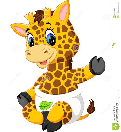 Cute Baby Giraffe Cartoon Stock Vector Illustration Of