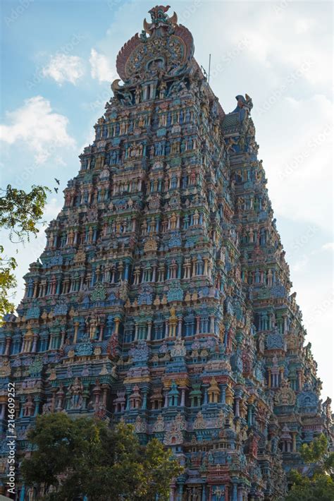 The 9 Storey Northern Gopuram Or Gateway Tower Of The Meenakshi