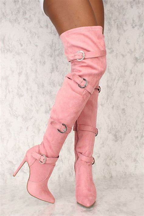 Pin By Heidi Menke On Overknees Boots Thigh High Boots Heels Pink