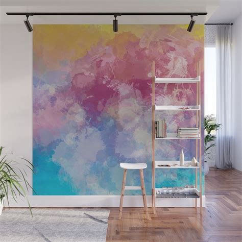 Bright Pastel Paint Splash Abstract Wall Mural By Sheila Wenzel Ganny