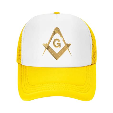 Gold Freemason Logo Baseball Cap Masonic Mason Trucker Hat Hats