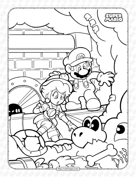 Free Printable Super Mario Pdf Coloring Page Super Ma