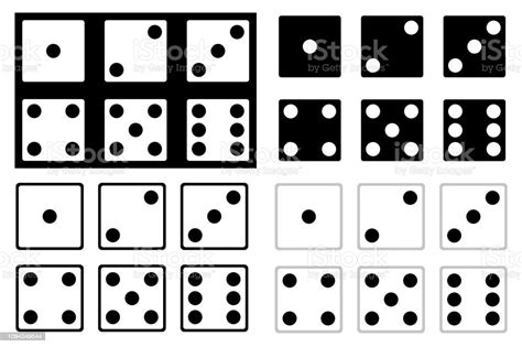 Set Of Black And White Dice Stock Illustration Download Image Now