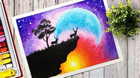 Beautiful Scenery Drawing With Oil Pastels In This Video I Show You