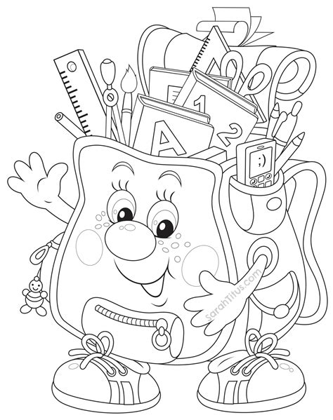 Discover free coloring pages for kids to print & color. Back to School Coloring Pages - Sarah Titus