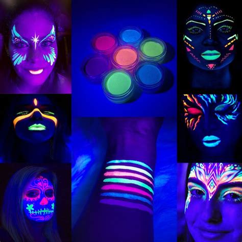 Water Activated Eyeliner Set Rainbow Color Aqua Uv Glow Blacklight Body