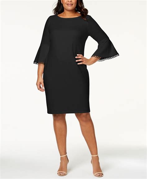 Calvin Klein Plus Size Bell Sleeve Sheath Dress And Reviews Dresses