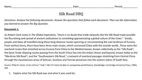 The Silk Road Dbq Activity Amped Up Learning