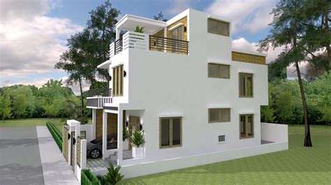 Sketchup Home Design Plan 7x15m With 3 Bedrooms Samphoascom