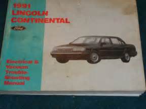 find 1991 lincoln continental wiring diagram shop manual original fomoco book in benton