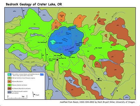 Geologic Map Of Crater Lake National Park Oregon