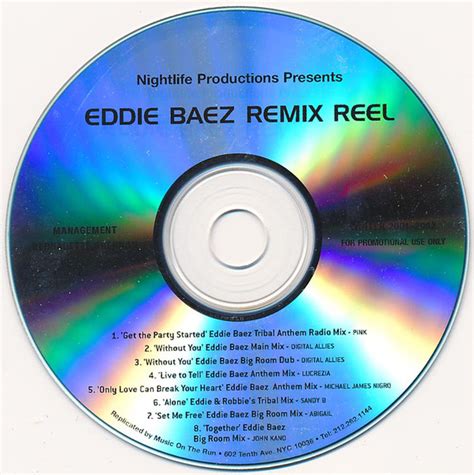 Eddie Baez Eddie Baez Remix Reel 2001 Cdr Discogs