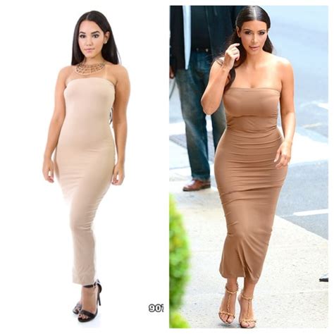 Kim Kardashian S Nude Tube Dress