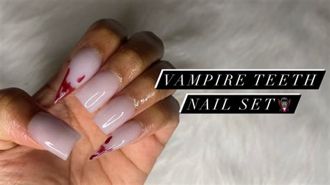 Vampire Teeth Nails Nail Set On A Budget Youtube