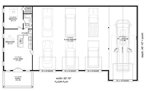 Garage Living Plan 81742 Traditional Style With 752 Sq Ft 1 Be