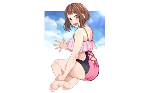 Wallpaper Swimsuit Girl Boku No Hero Academy My Hero Academia Uraraka Ochako My Hero