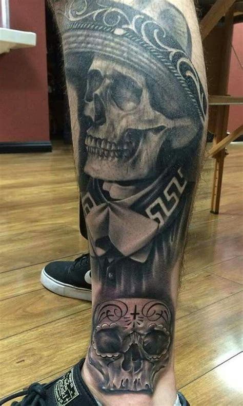 Check out our mexican skull tattoo selection for the very best in unique or custom, handmade pieces from our tattooing shops. Leg tattoo | Mexican skull tattoos, Leg tattoos, Aztec tattoo