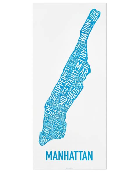 Manhattan Neighborhood Type Map Posters And Prints