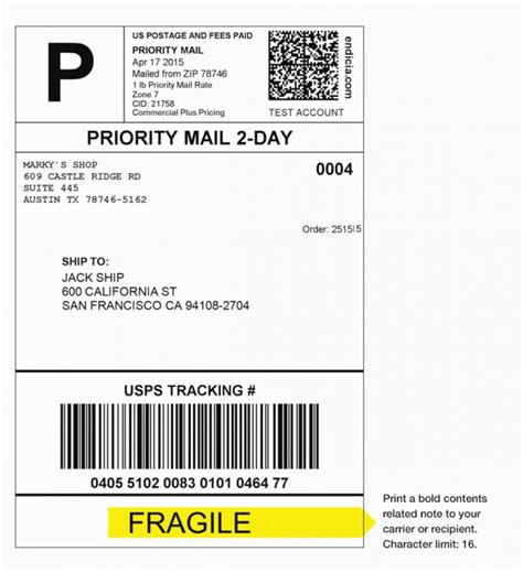 Usps Shipping Label Template Free Images And Photos Finder