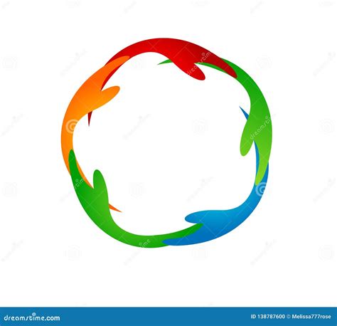 People Hands In Circle Logo Stock Vector Illustration Of Abstract