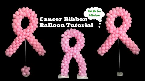 Pink Ribbon Balloon Tutorial Cancer Awareness Youtube