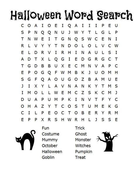 Free Halloween Word Search And Counting Printables