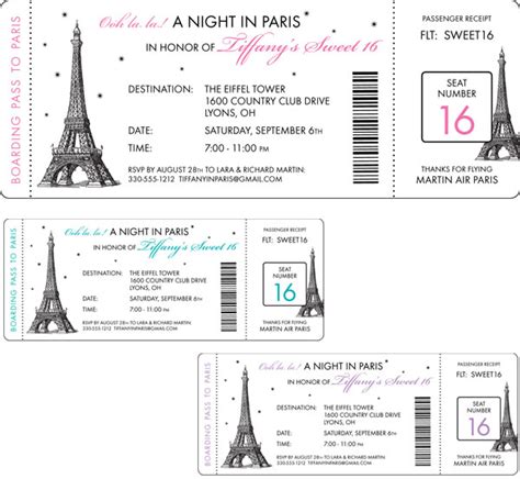 Free Printable Boarding Pass For Paris Birthday Party Free Printable Download