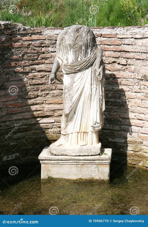 The Statue Of The Goddess Isis Tyche Archaeological Park Dion Stock