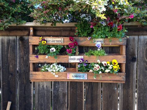 Check out our hanging planter box selection for the very best in unique or custom, handmade pieces from our garden boxes shops. One old pallet + one wife with ideas = beautiful hanging ...