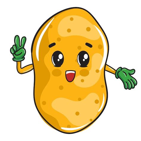 Lindo diseño de dibujos animados de una patata feliz para niños