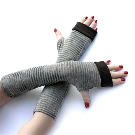 striped fingerless gloves arm warmers by wearmeup on deviantart
