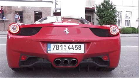 Ferrari 458 Italia Start Up Revving And Fast Acceleration In City Youtube