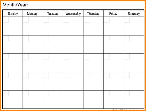 Blank Calendar Template Word ⋆ Calendar For Planning
