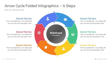 Arrow Cycle Folded Infographics Powerpoint Template Designs Slidegrand