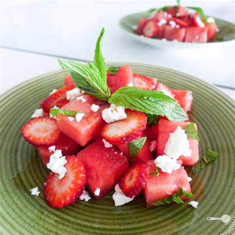 Watermelon Strawberry Feta And Mint Salad From Paddock
