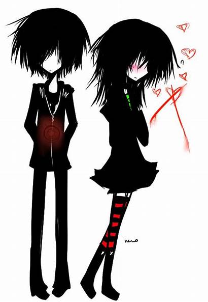 Emo Anime Dibujos Dark Goth Creepy Couples