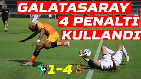 Denizlispor 1 4 Galatasaray Sarı kırmızılı ekip 4 kez penaltı