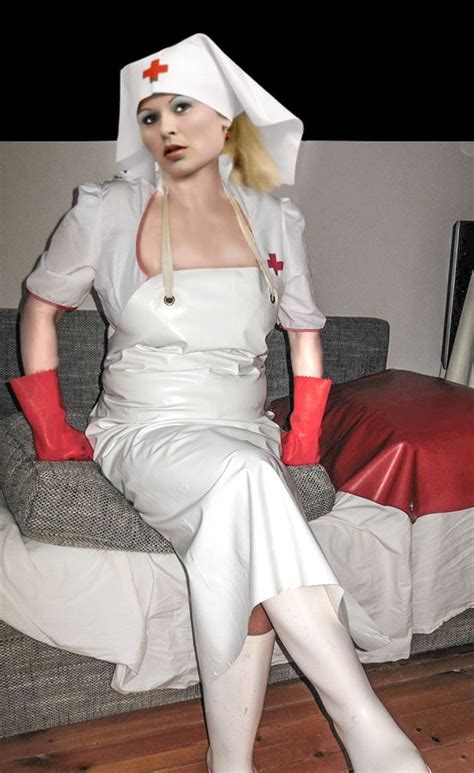 Rubber Gloves Rubber Boots Latex Nurse Uniform Femdom Maid Apron