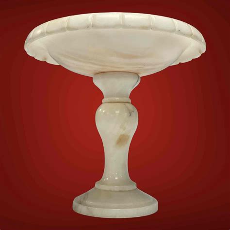 Classical Carved Italian Marble Pedestal Compote 0462 On Mar 05