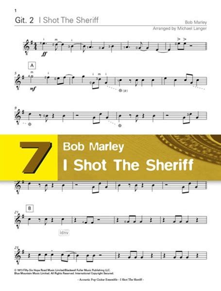 Bob Marley I Shot The Sheriff Traduction - I Shot The Sheriff von Bob Marley | im Stretta Noten Shop kaufen